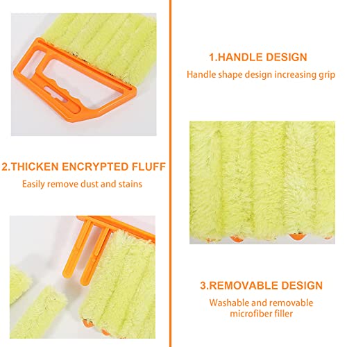 Hokoad 2 Pcs Blind Cleaner - Washable Window Blind Cleaner Duster Tool, Hand-Held Blind Duster for Wood Dlinds Mini Duster Brush Blind Dust Cleaner Venetian Shades Brush Window - Image 4
