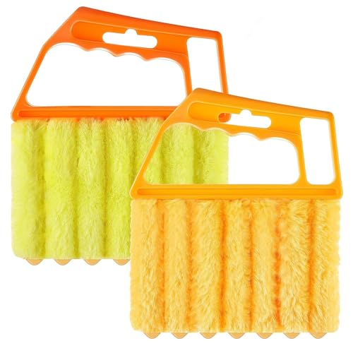 Hokoad 2 Pcs Blind Cleaner - Washable Window Blind Cleaner Duster Tool, Hand-Held Blind Duster for Wood Dlinds Mini Duster Brush Blind Dust Cleaner Venetian Shades Brush Window - Image 2