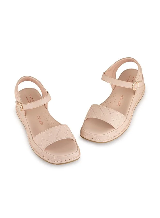 Vincci Pink Women Ankle Strap Wedge Sandals for Women | Best Price UAE