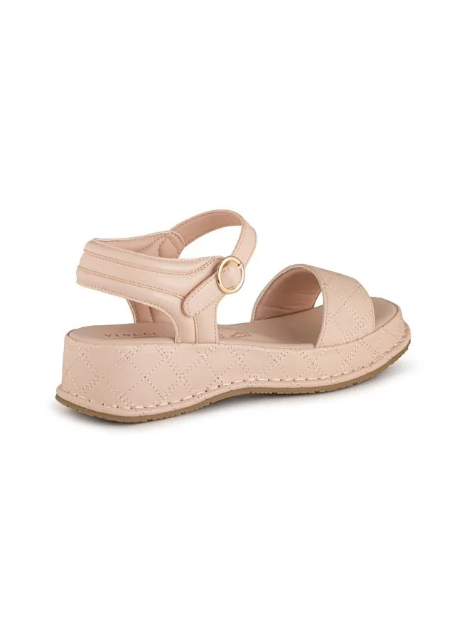 Vincci Pink Women Ankle Strap Wedge Sandals for Women | Best Price UAE