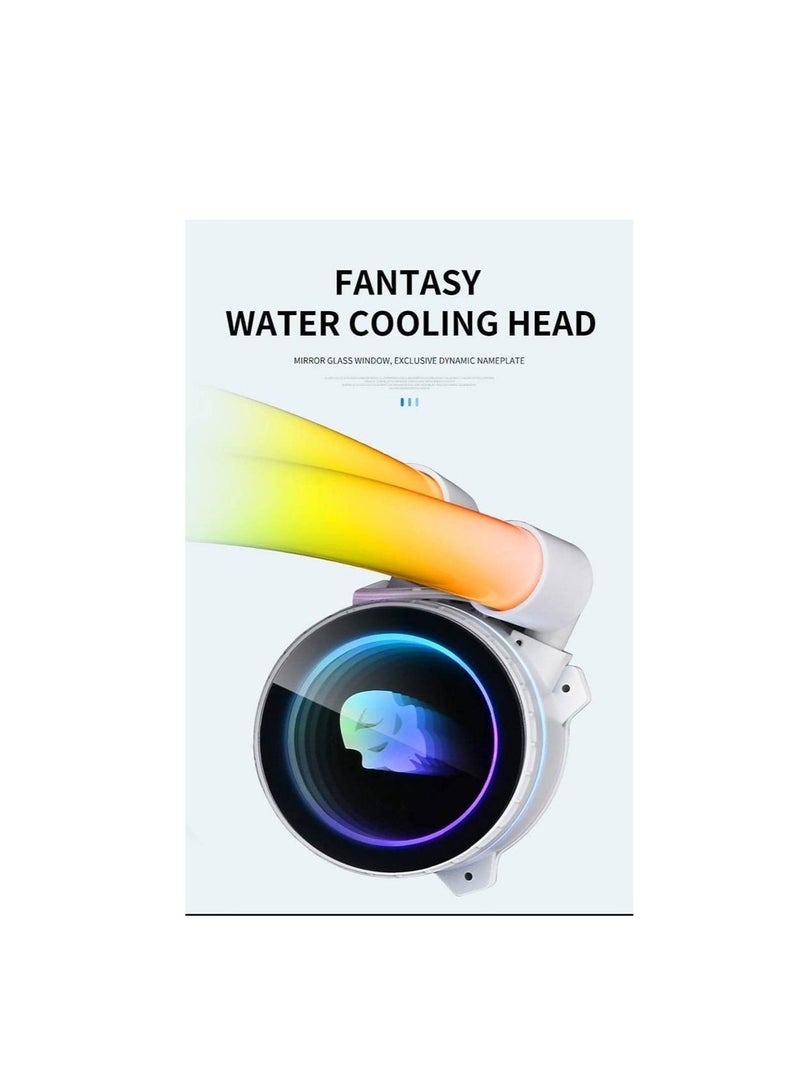 WJCOOLMAN Neon Mirror Cooler RGB CPU Cooler, 240mm Radiator, 2x Cooling Fan, 2000 RPM Max Speed, Pure Copper Base Fin, High Efficiency Water Pump, White | WJ-NEONMIRROR-W - Image 3