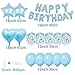 WEIKA 27 Pcs Light Blue Birthday Decorations 3D Letters Light Blue Happy Birthday Balloon Banner Pentagram Heart Foil Balloons Confetti Balloons Kit For Boys Girls Birthday Party Supplies - Image 4