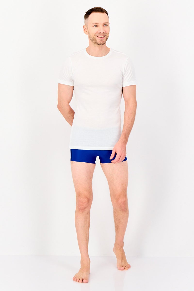 Adidas Men Brand Logo Swimwear Shorts, Blue - Image 4