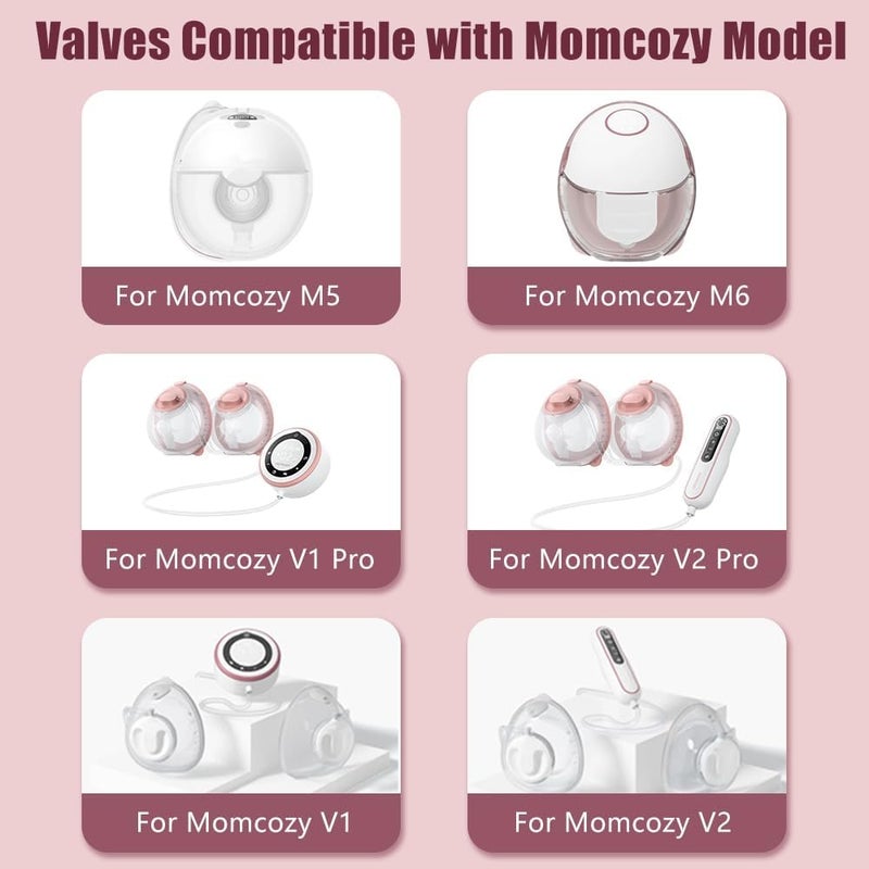 IVARONAL 6PCS Duckbill Valves Compatible with Momcozy M5 Wearable Breast Pump Replacement Pump Parts Accessories Compatible for V2 ProV1 Pro Hands Free Breast Pump Parts Not Original Mom Cozy Accessories - Image 3