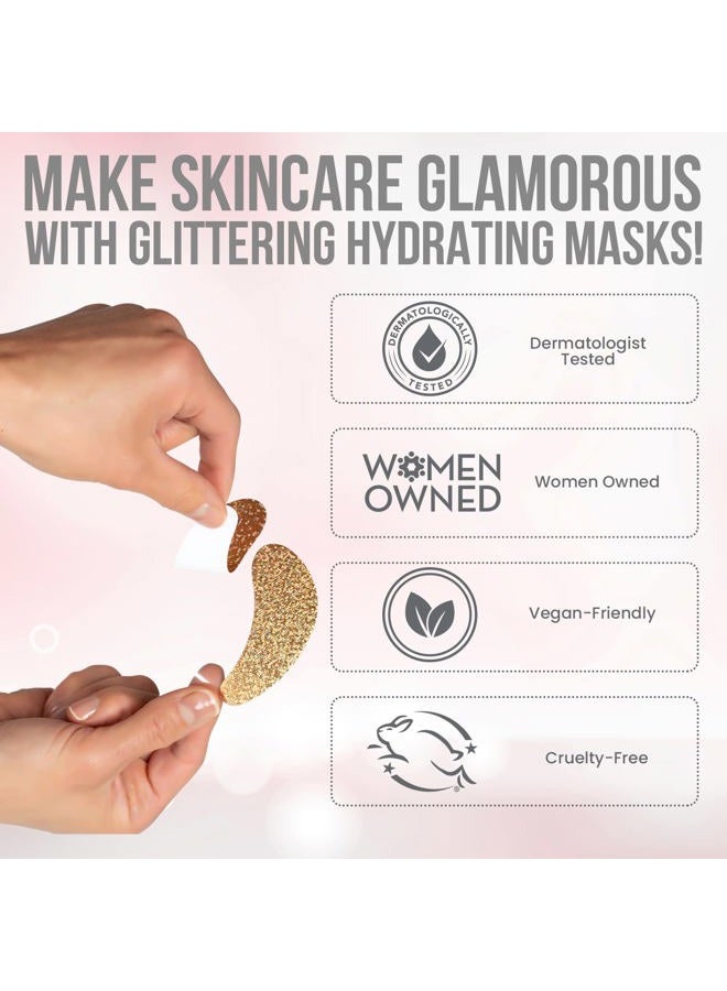 MISS SPA Under Eye Patches Brightening De-Puffing Eye Masks with Caffeine B3 Vitamins, Hydrating Eye Masks for Wrinkles Fine Lines Gold Under Eye Patches Skin Care, Dermatologist Tested (4 pairs) - Image 4