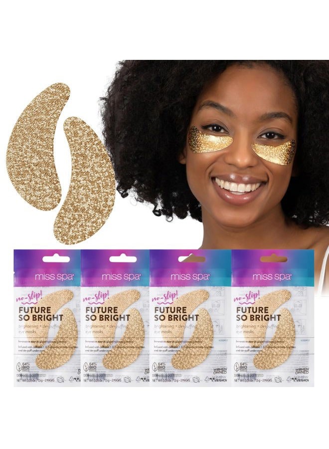 MISS SPA Under Eye Patches Brightening De-Puffing Eye Masks with Caffeine B3 Vitamins, Hydrating Eye Masks for Wrinkles Fine Lines Gold Under Eye Patches Skin Care, Dermatologist Tested (4 pairs) - Image 1