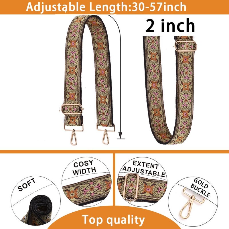 S-Jacorry Purse Strap Replacement Crossbody Wide Shoulder Strap Adjustable Canvas Straps Handbag Strap Replacement Belts Gold BUCKEL-911 - Image 4