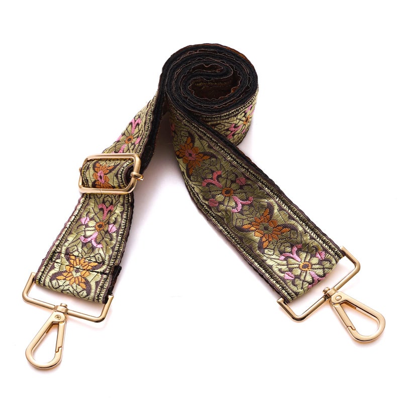 S-Jacorry Purse Strap Replacement Crossbody Wide Shoulder Strap Adjustable Canvas Straps Handbag Strap Replacement Belts Gold BUCKEL-911 - Image 3