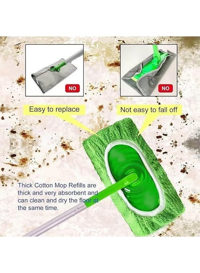 6 Pieces Reusable Coral Fleece Mop Pads Compatible with Swiffer Sweeper Wet and Dry Flat mop Cover Mop Head Replacement Washable Pads Refills for Hardwood Surface Floor Cleaning Mop is Not Included - Image 4
