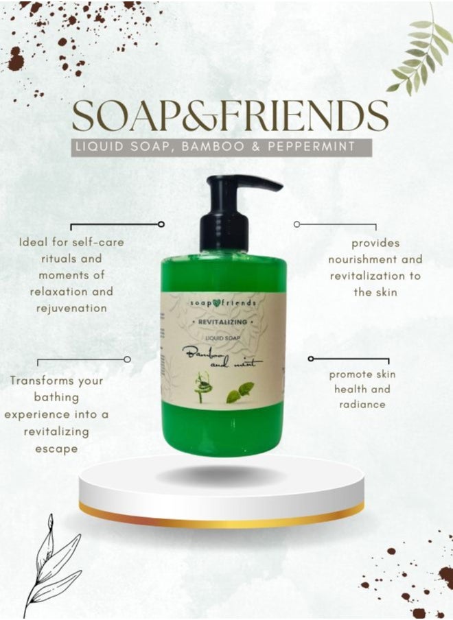 Soap&Friends Soap&Friends Bamboo with mint Liquid Soap Refreshing Green Cleanse, 300 ml  - Image 3