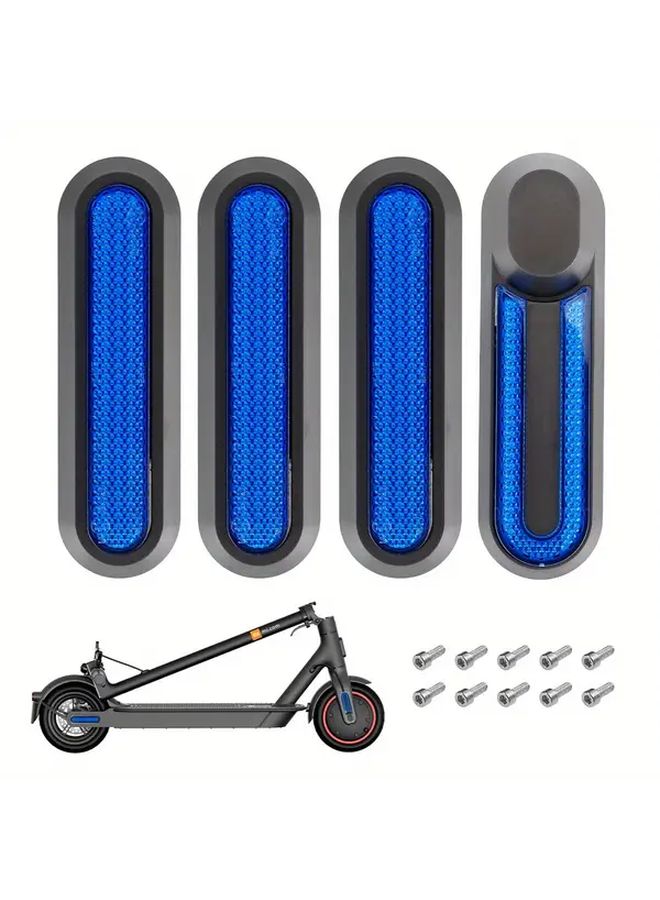 White Orange 4pcs Wheel Cover Hub Cap Protective Shells Reflective Stickers for Electric Scooter - Image 1