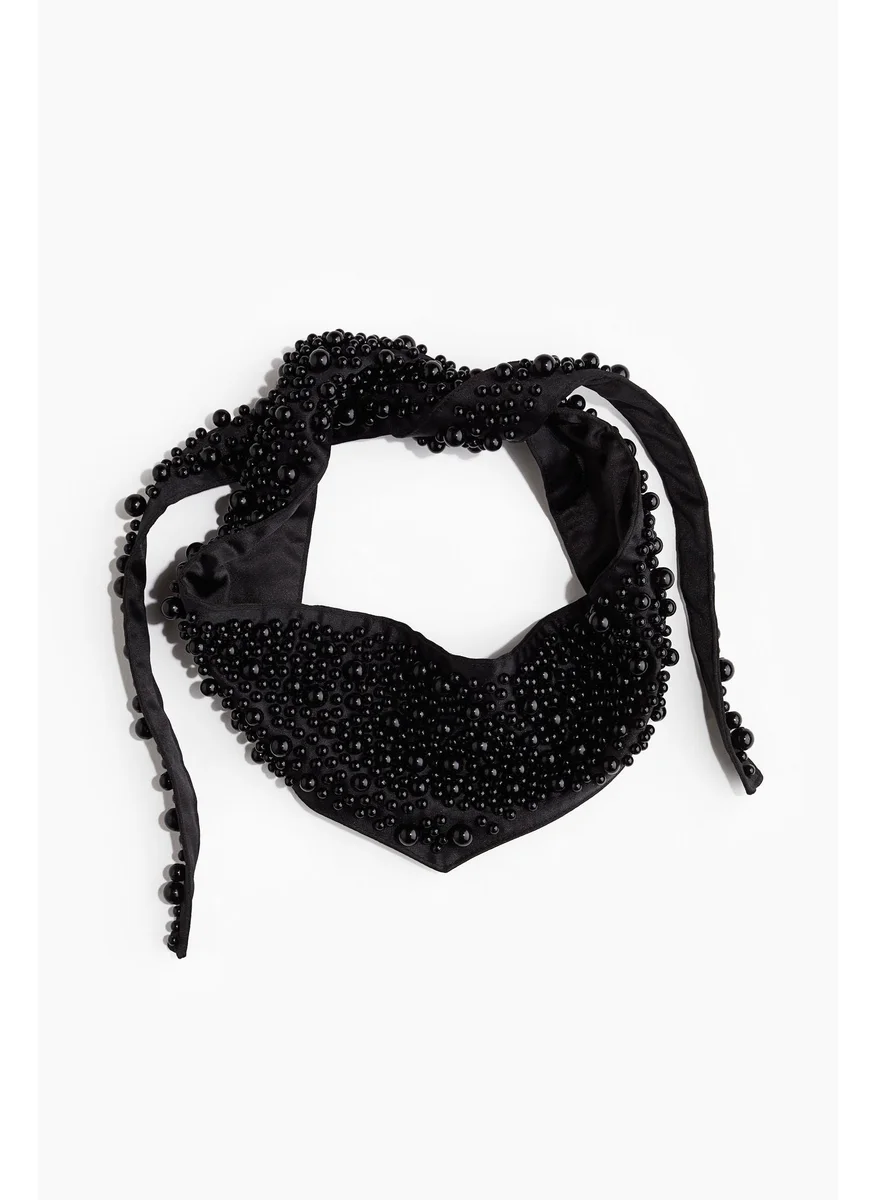 H&M Bead-Decorated Satin Scarf