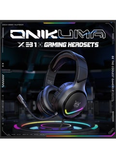 onikuma X31 RGB Gaming Headset 7.1 Surround Sound Noise Canceling Mic ,PC , PS4-3 , Mobile And Xbox  - Image 2
