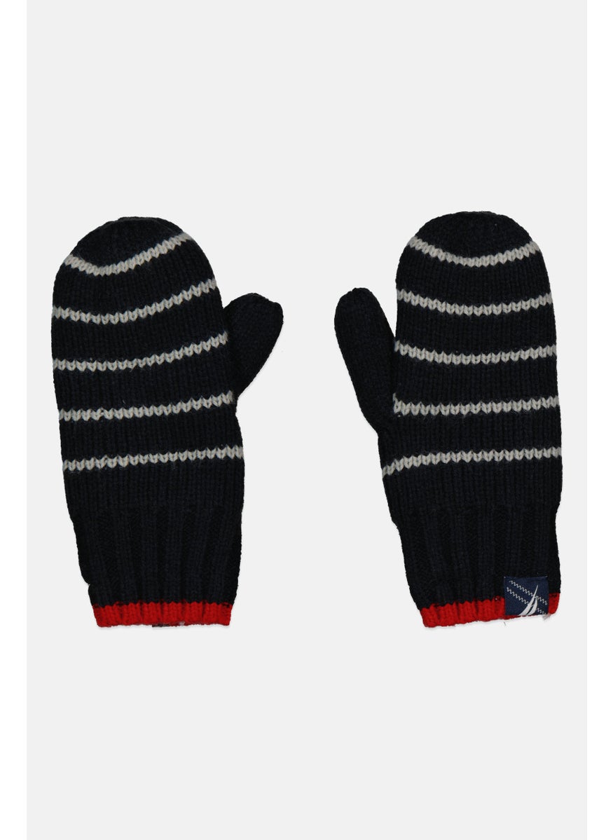 NAUTICA Kids Girl 1 Pair Stripe Gloves, Navy  - Image 1