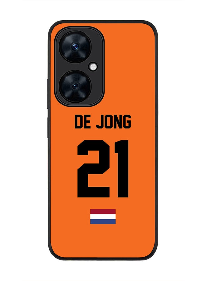 Stylizedd Rugged Black Edge case for Huawei nova 11i , Slim fit Soft Flexible Rubber Edges Anti Drop Cover - Football Team - Netherlands, Player Name - De Jong - Image 1