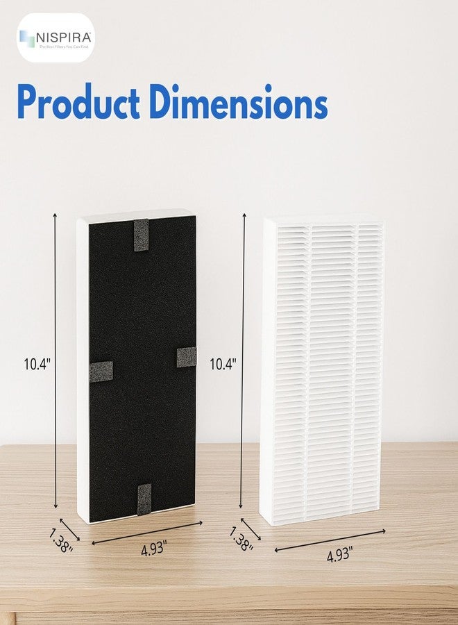 نيسبيرا فلتر نيسبيرا يو HRF201B بديل 2 في 1 بتقنية HEPA والكربون النشط لأجهزة تنقية الهواء هانيويل فبريز FRF102B وFRF101B | FHT190 وFHT180 وFHT170 وHHT270 وHHT290 | يزيل الدخان وحبوب اللقاح والغبار | عبوتان - Image 3