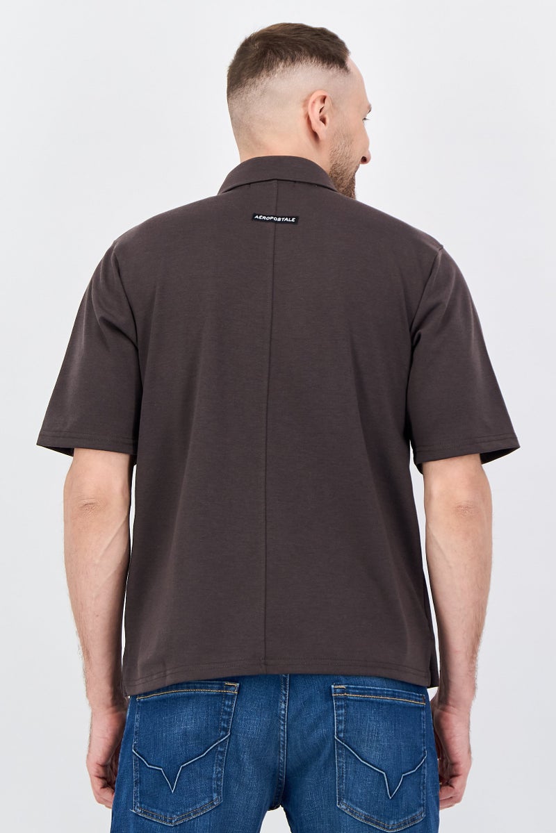 Aeropostale قميص رجالي عادي قصير الأكمام بلون بني - Image 3