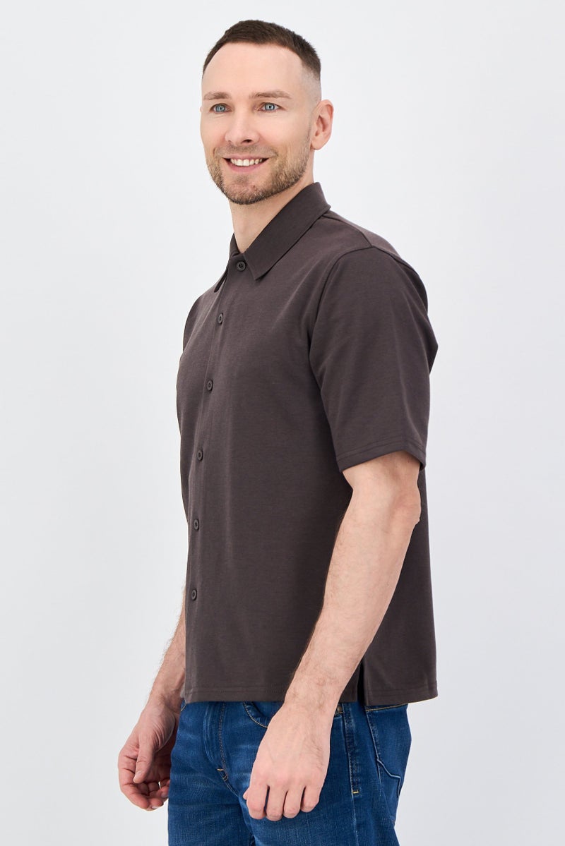 Aeropostale قميص رجالي عادي قصير الأكمام بلون بني - Image 2