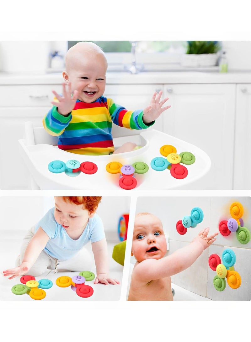 SYOSI Suction Cup Spinner Toys 3 Pack Baby Montessori Sensory Educational Learning Toy - Image 4