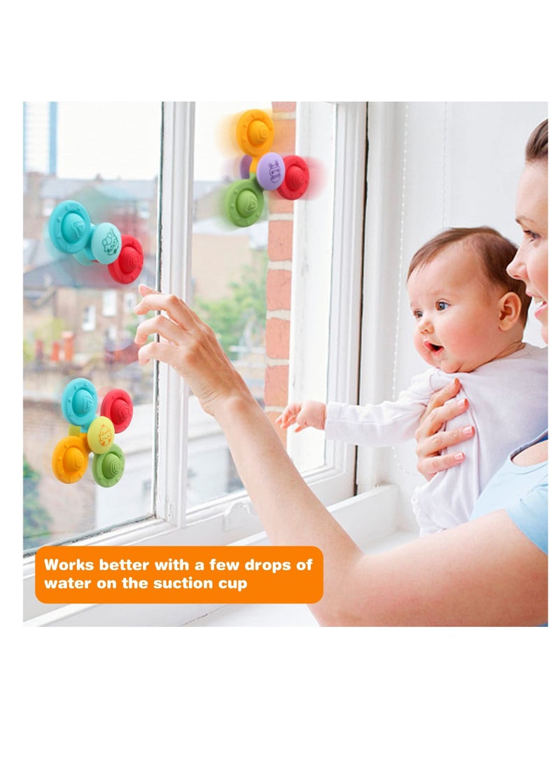 SYOSI Suction Cup Spinner Toys 3 Pack Baby Montessori Sensory Educational Learning Toy - Image 3
