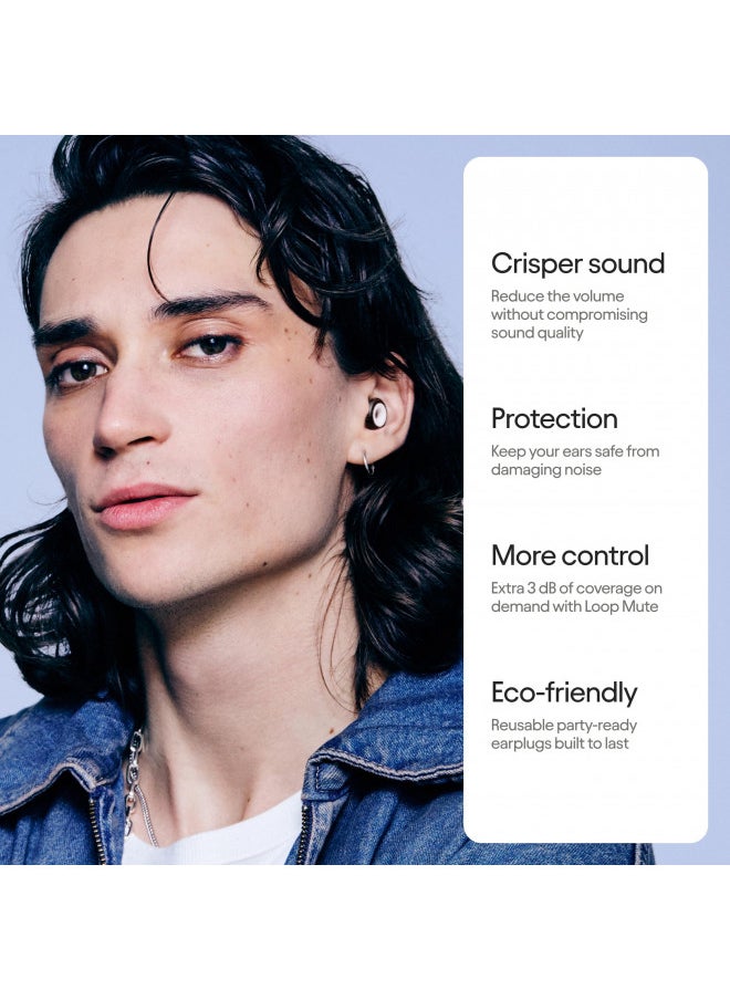 Loop - Loop Experience 2 Plus Ear Plugs Stylish Certified Hearing Protection for Concerts & Festivals, Live Events, Sports, DJs & Nightlife 17dB Noise Reduction, (High-Fidelity) + Mute for extra coverage - Image 1