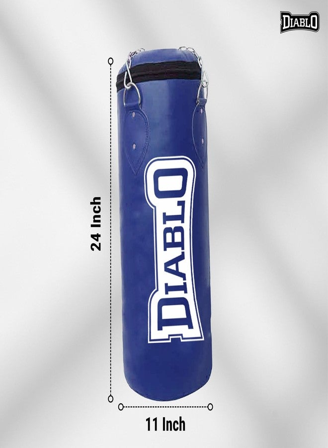 Diablo Blue Synthetic Leather Unfilled Punching Bag (24 Inch) - Image 4