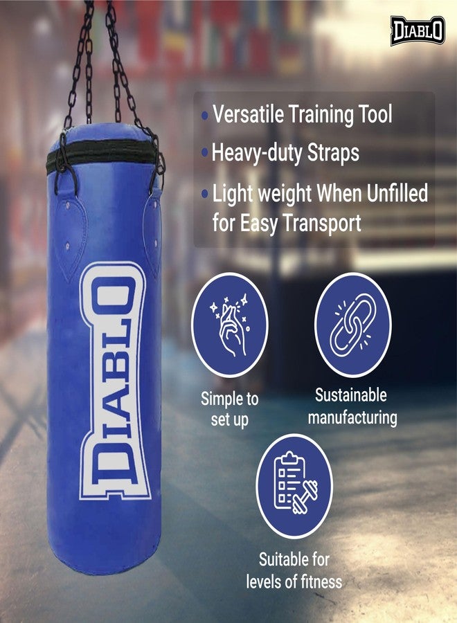 Diablo Blue Synthetic Leather Unfilled Punching Bag (24 Inch) - Image 2