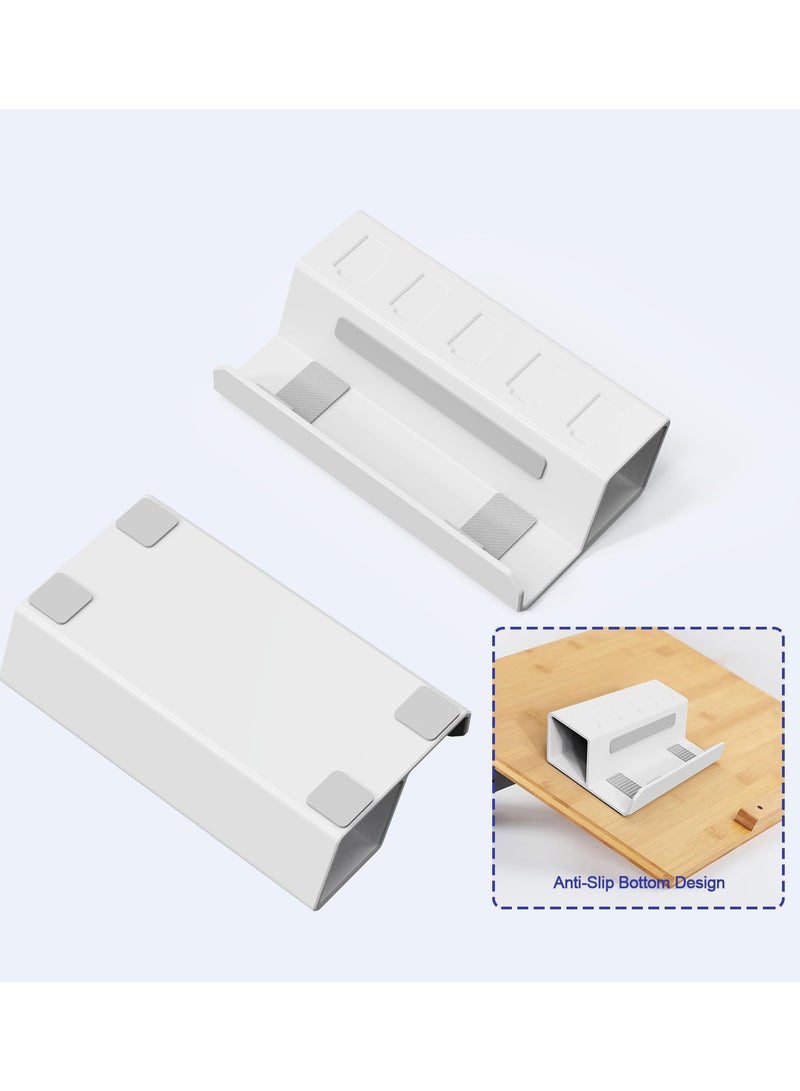 Excefore Stand Base Holder for ASUS Rog Ally/Steam Deck,Frosted Aluminum Alloy Playstand with SD Card Slots,Anti-Slip Silicone Pad(White)  - Image 5