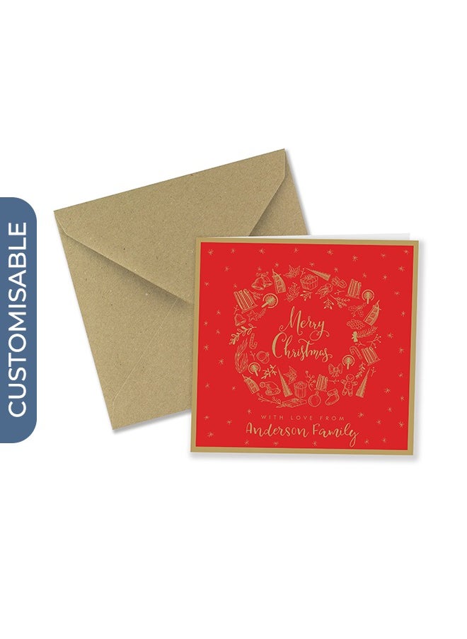 Share the Love Personalised Merry Christmas Greeting Card - Elegant Design with Custom Message Option  - Image 1