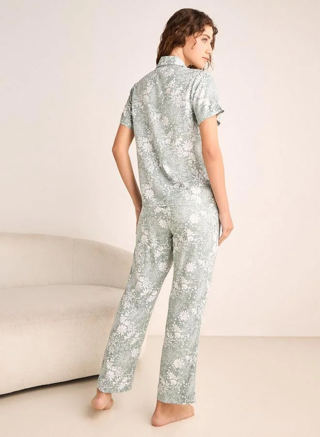Splash FAV Floral Print Viscose Pyjama Set