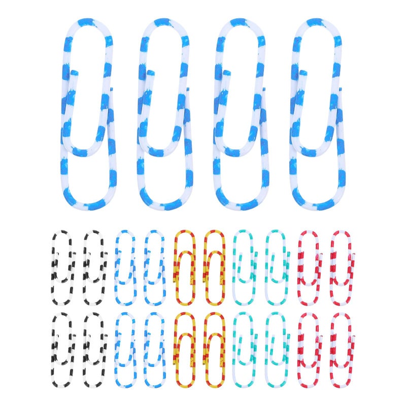 Zebra Pattern Small Paper Clips 28mm 100pcs Metal Office School Supplies Random Color - Image 2