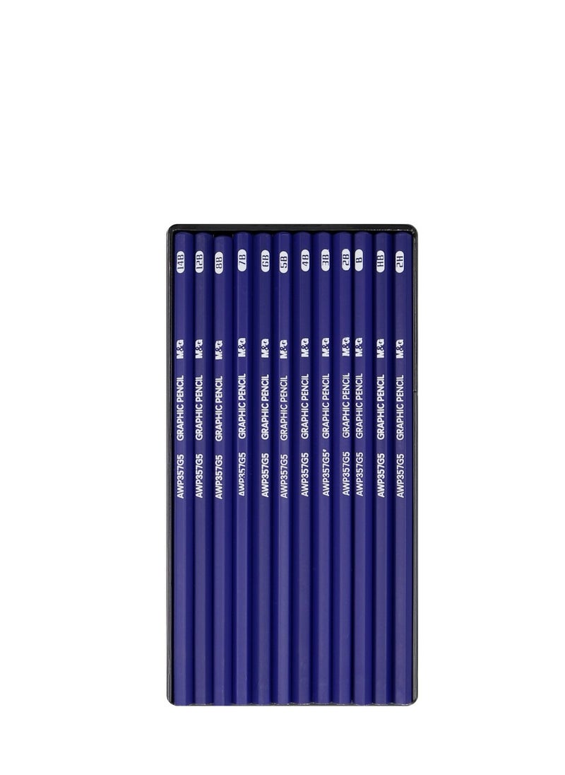 M&G M&G Set of 12 Chenguang Graphite pencil all hardnesses from 2H to 14B - No:AWP357G5  - Image 4