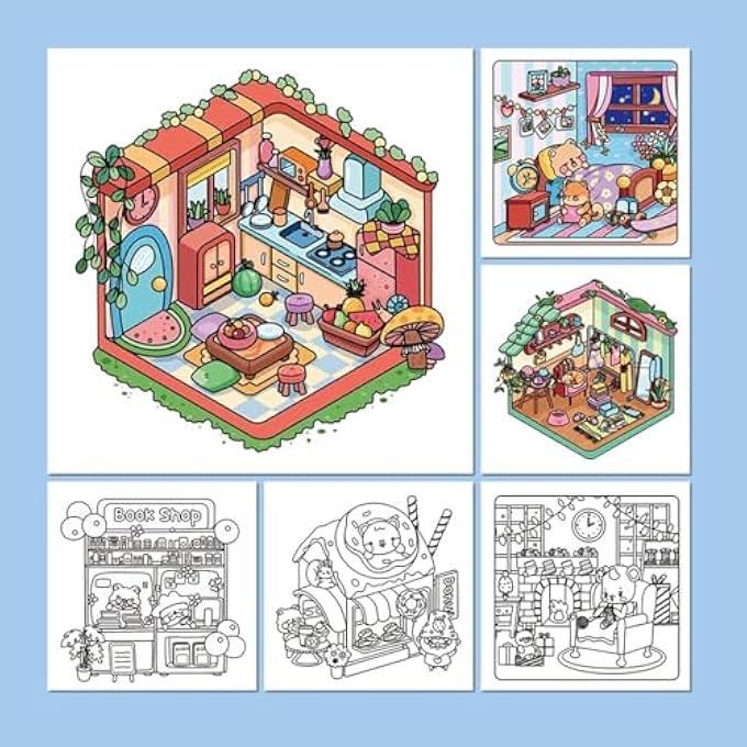 STRESS REDUCTION COLOURING BOOK, SIMPLE PICTURE COLOURINGS BOOKS, PORTABLE COLOURING BOOK, SUITABLE FOR KIDS, ADULTS, BIRTHDAY CHILDREN'S DAY GIFTS - Image 4