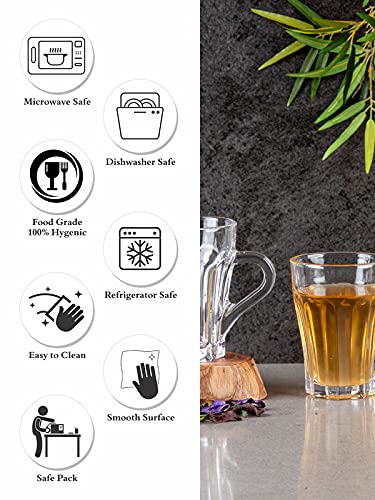 Goodhomes Glass Tea Cups Set of 6 Pieces 160 ML KTZB49 - Image 5