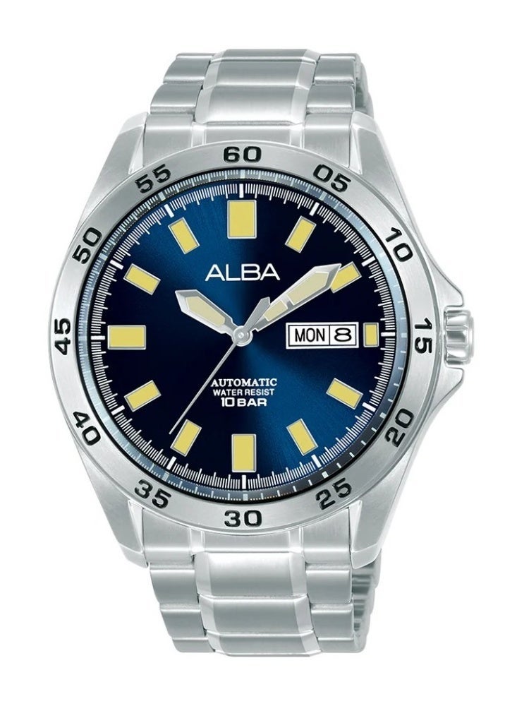 Alba Mechanical Automatic Men’s Watch AL4749X1, 43 mm Blue Dial, Stainless Steel Case & Bracelet, 100 m WR - Image 1