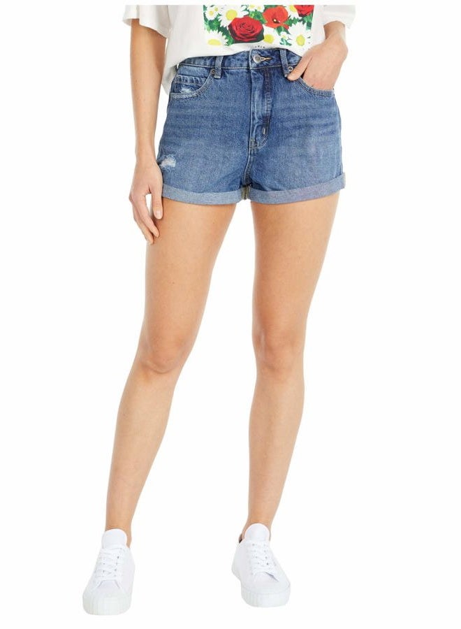Women's HI ROLLER DENIM SHORT Casual, Black, 27