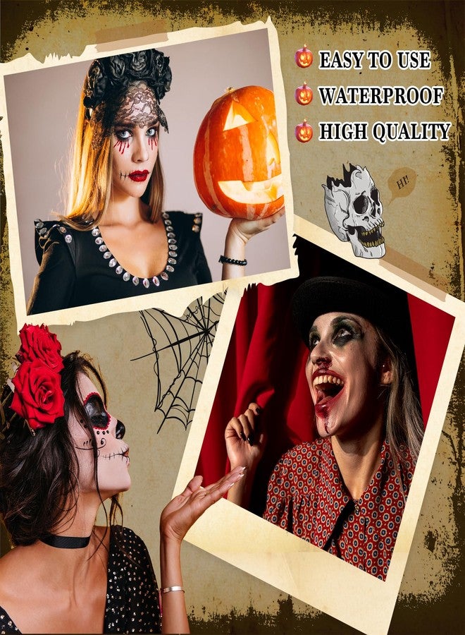 SOMGKINE Black White Red Face Paint, 3 Colors Body and Face Painting, Face Body Paint Special Effects Makeup Kit Dress Up Non Toxic Face Painting Kits for Halloween Special Effects SFX Clown Skeleton Cosplay - Image 3