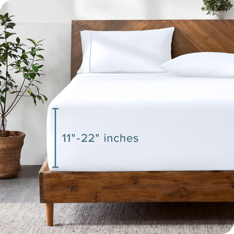 Bare Home Bare Home Twin Extra Long Fitted Sheet  Extra Deep Pocket Fitted Sheet  Premium 1800 Microfiber  UltraSoft Wrinkle Free  Twin XL Deep Pocket Bottom Sheets Twin XL  11 to 22 Pocket White 