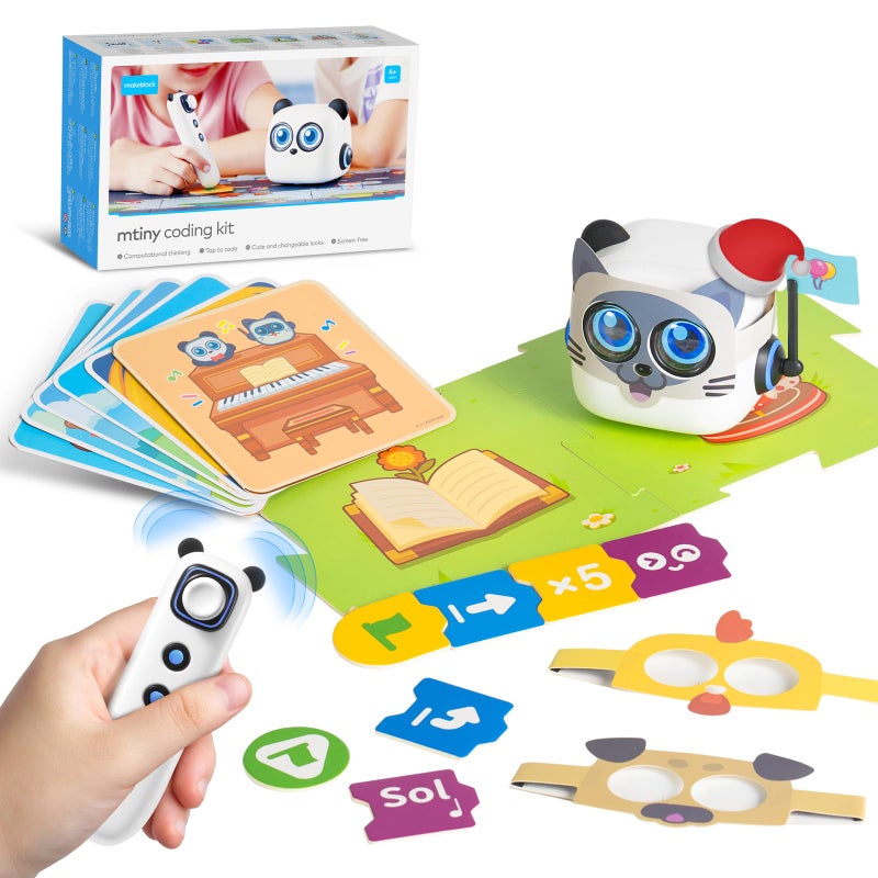 Makeblock Makeblock mTiny Robot Toys for Kids 3-5 Years Old, Remote Control Interactive Emo Robot, Screen-Free Coding Robot for Kids with Programming Card, Gift for Boys and Girls Age 3+  - Image 1