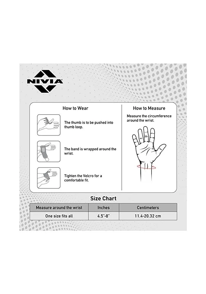 Nivia  Nivia Weight Lifting Wrist Support with Thumb Loop  | Best Price UAE
