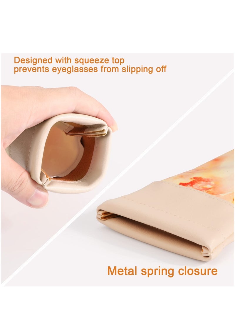 Excefore Leather Glasses Case, 3 Pack Soft Sunglasses Pouch, PU Leather Portable Eyeglasses Holder Slim Travel Sunglasses Bag for Women Men Kids - Image 4