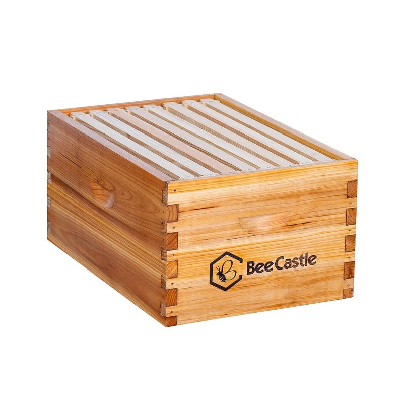 BeeCastle Heavy Wax Coated Langstroth Unassembled Deep/Brood Box With Frames And Beeswax Coated Foundation Sheet (8 Frame) - Image 2