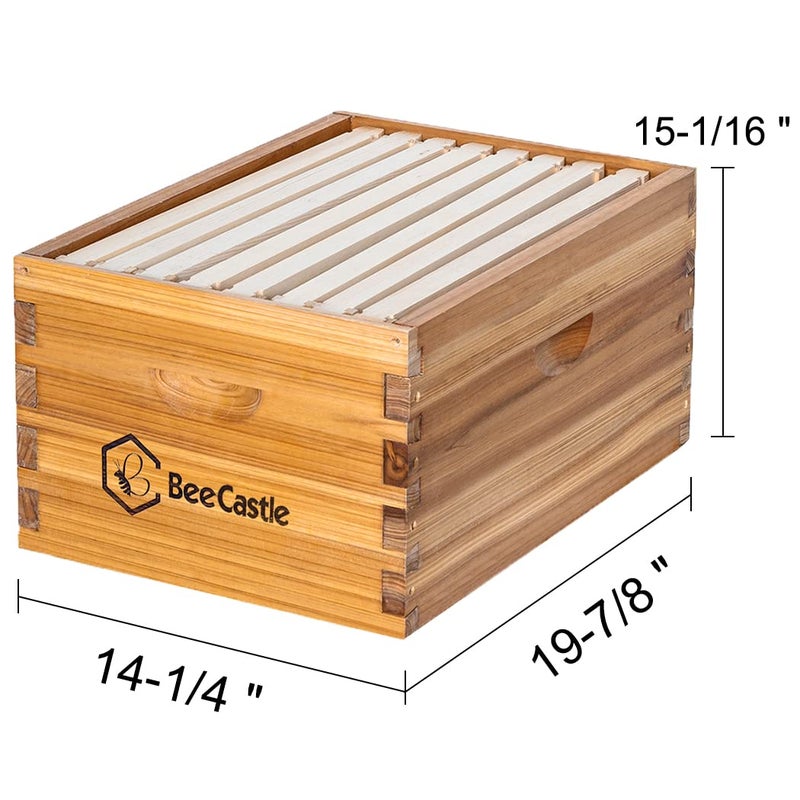 BeeCastle Heavy Wax Coated Langstroth Unassembled Deep/Brood Box With Frames And Beeswax Coated Foundation Sheet (8 Frame) - Image 3