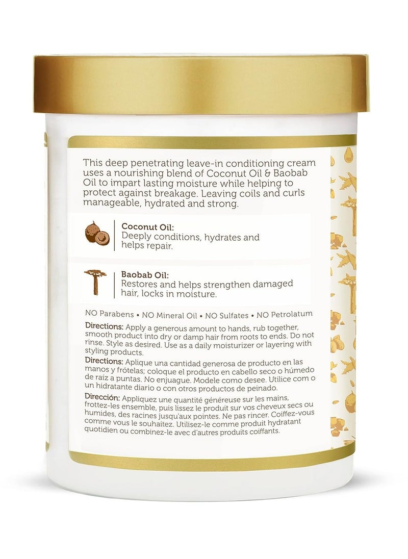 African Pride African Pride Moisture Miracle Coconut Oil & Baobab Oil Leave-In Hair Cream - Provides Intense Moisture & Helps Repair Natural Coils & Curls, Hydrates & Strengthens, 18 oz  - Image 3