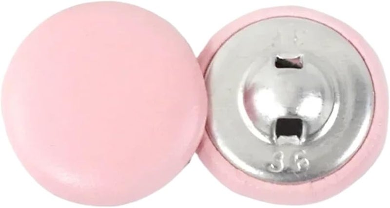 أزرار مغطاة بالجلد 200 قطعة 25 مم أزرار خياطة مستديرة للقمصان والحرف اليدوية - Image 2