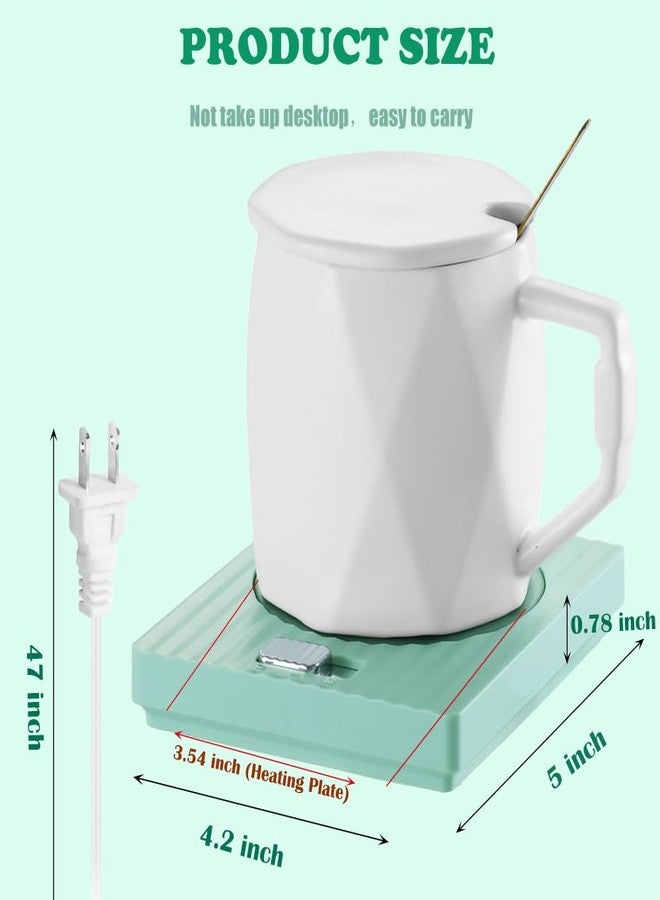 suntchen Coffee Mug Warmer - Fastest Heating Cup Warmer for Office Desk Accessories with Metal Heating Panel & 2 Temperature Settings for Coffee, Cocoa, Milk, Tea & Candles (Matcha) - Image 2