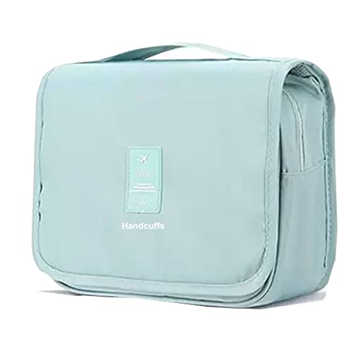 Handcuffs Polyester Toiletry Kit Bag | Makeup | Pouch | Travel | Cosmetic | Storage | Organizer | Hanging | Grooming | Professional | Make Up | Artist | Case (Sky Blue, 9.5 Cm, 24 X 20 X 9.5 Cm) - Image 1