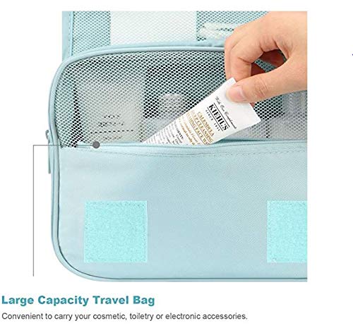 Handcuffs Polyester Toiletry Kit Bag | Makeup | Pouch | Travel | Cosmetic | Storage | Organizer | Hanging | Grooming | Professional | Make Up | Artist | Case (Sky Blue, 9.5 Cm, 24 X 20 X 9.5 Cm) - Image 5