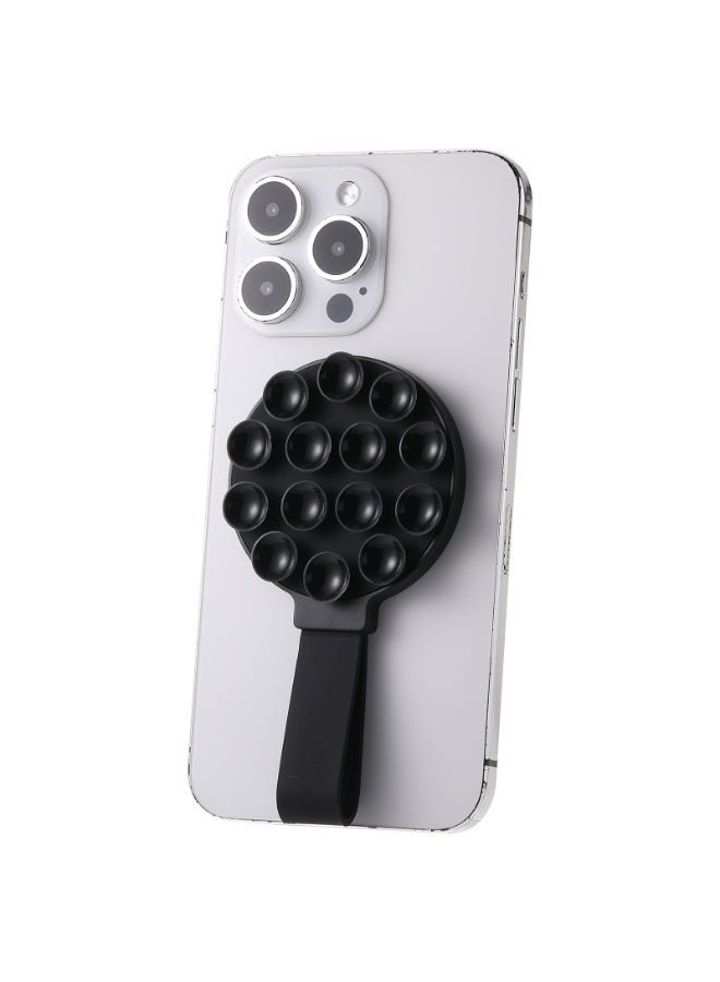 ACLIX 2 Packs Suction Phone Case Mount, Silicon Adhesive Phone Accessory for iPhone and Android, Hands-Free Fidget Toy Mirror Shower Phone Holder, Tiktok Videos and Selfies (Black) - Image 1