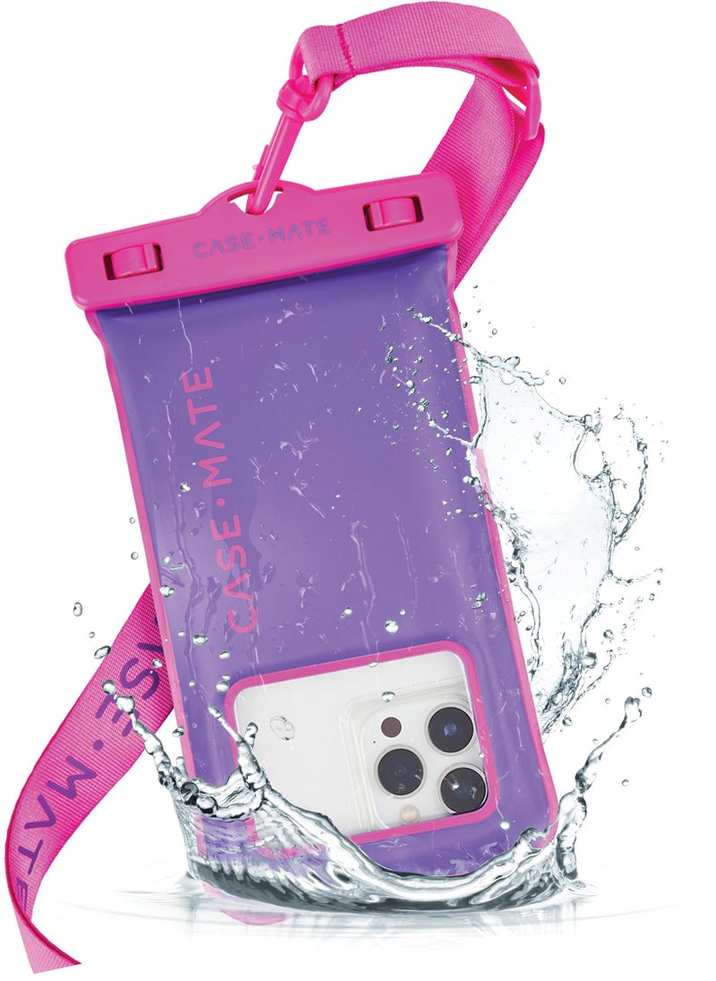 Case-Mate IP68 Waterproof Phone Pouch - Floating Waterproof Phone Case w/Crossbody Lanyard - Beach Cruise Ship Travel Essentials - Compatible with All Devices - Touchscreen Friendly - Purple Paradise - Image 1